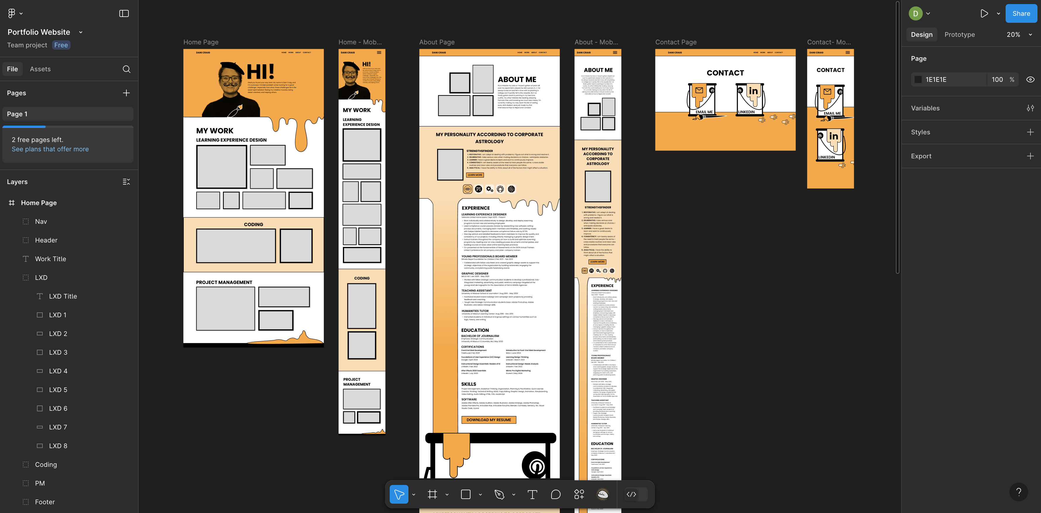 Screenshot of phase three redesign Figma prototype.